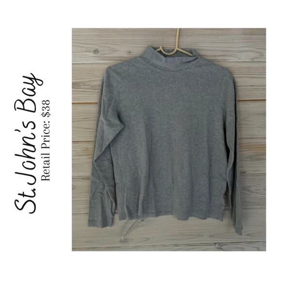 St. John's Bay Gray Turtleneck - Picture 1 of 6